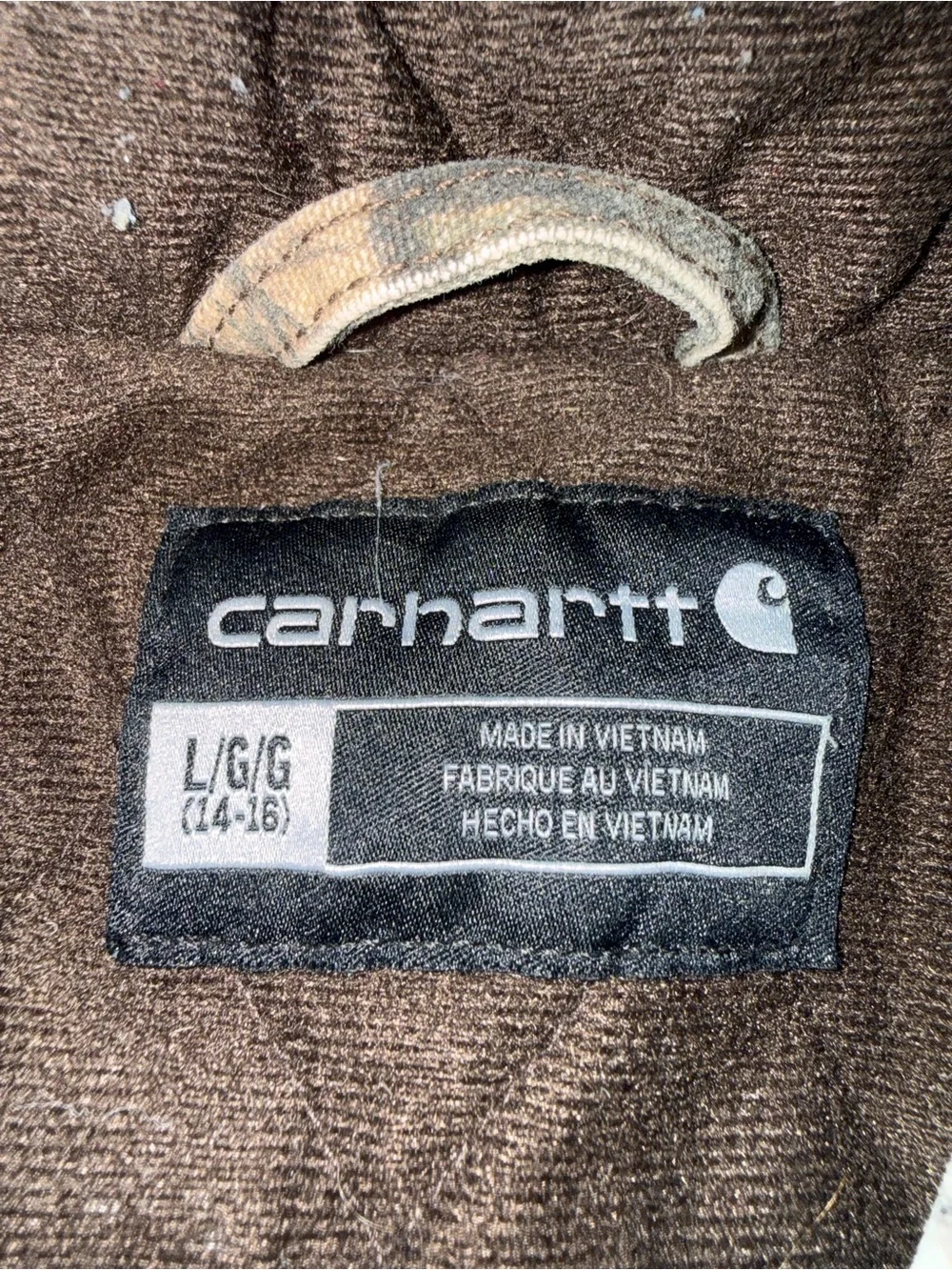 Carhartt Youth Large 14-16 Mossy Oak Camo Active Jacket Quilt Lined Hooded